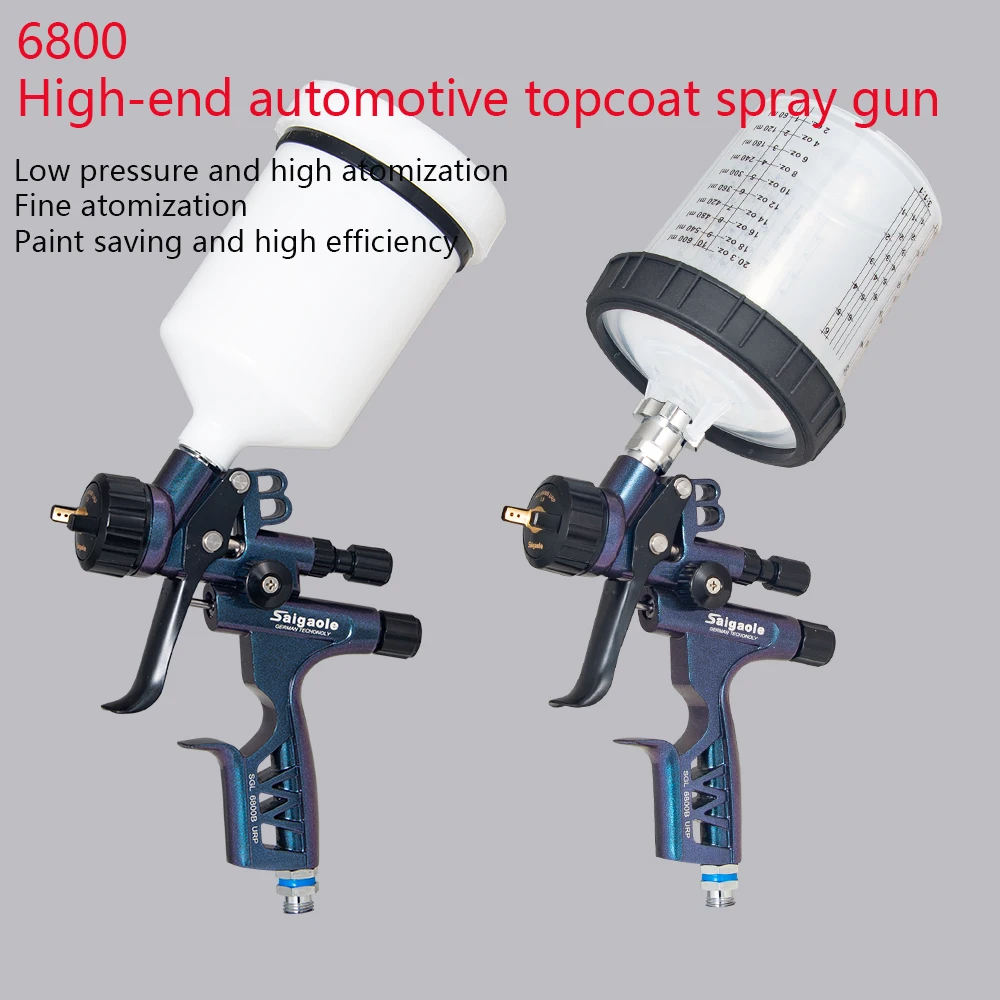 6800 Automotive Topcoat Spray Gun Gravity-Type Low-Pressure High-Atomization Manual Sheet Metal Furniture Paint Spraying Tool