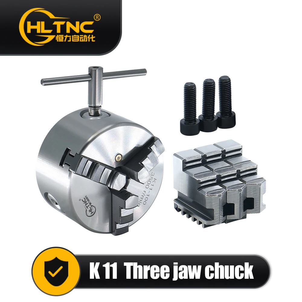 3 Jaws Manual Lathe Chuck With Turning Machine K11 80 100 125 160 250 mm Tools Accessories 3-Jaw Lathe Chuck Self-Centering