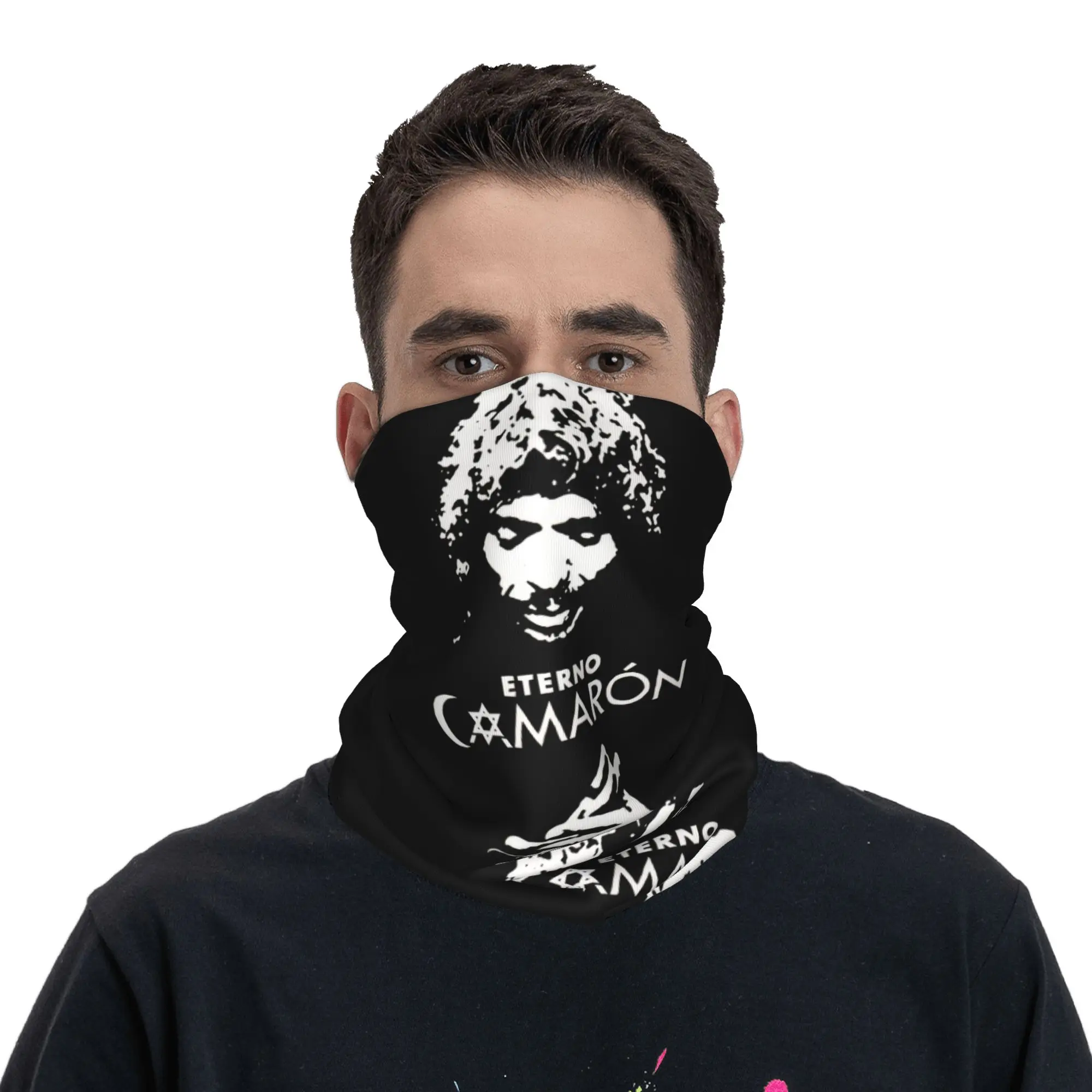 Camaroned De La Isla باندانا الرقبة الجراب للمشي التخييم التفاف وشاح جزيرة الروبيان الفلامنكو المغني عقال أكثر دفئا