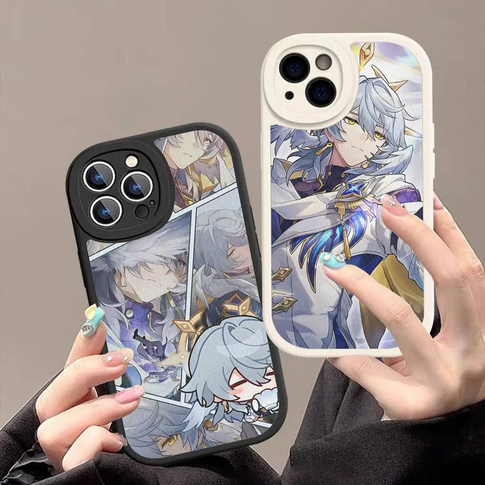 Sunday Game Honkai Star Rail Handyhülle aus Hartleder für iPhone 16 15 14 13 Mini 11 12 Pro Max Plus Fundas