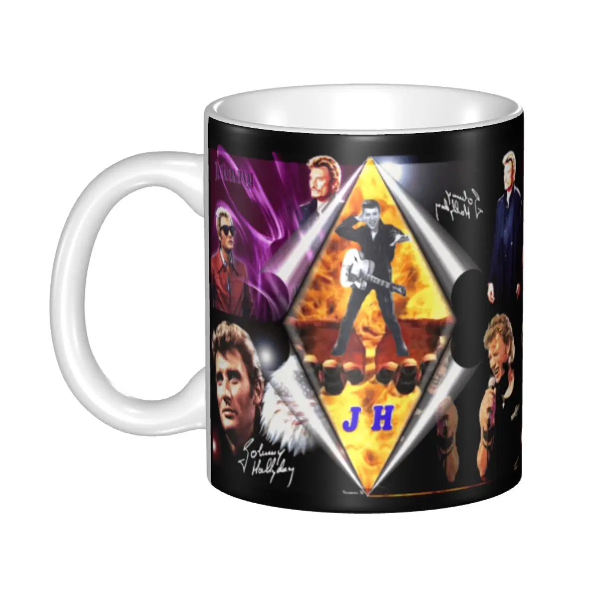 Johnny Hallyday Avec Aigle Coffee Mug DIY Customized Motorcycle Ceramic Tea Milk Mug Cup