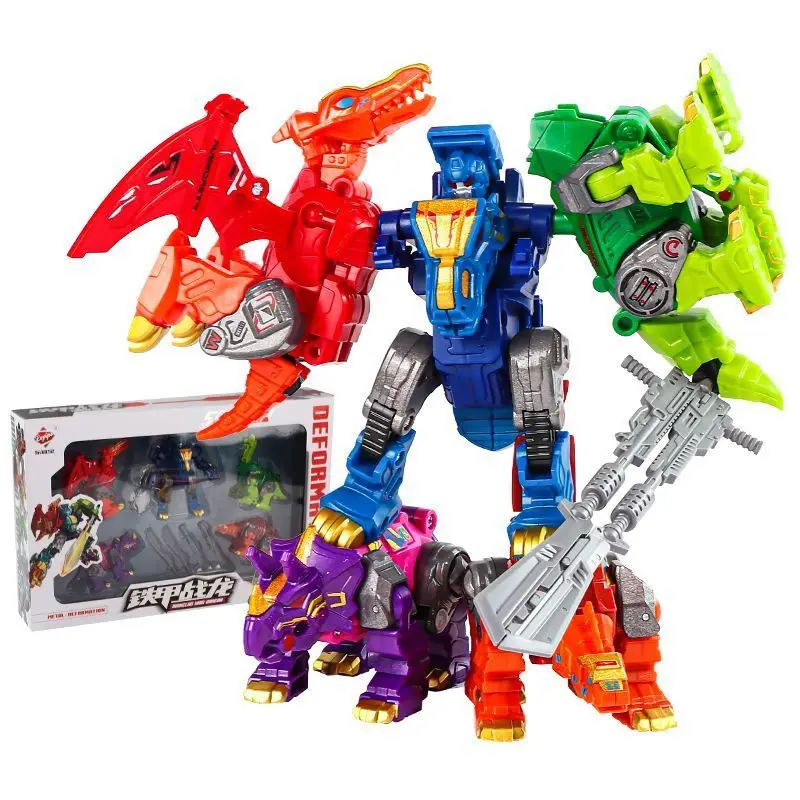 

5 IN 1 Transforming Robot Alloy Plastic Action Figure Boys Toys and Leisure Children Toy Collect Models Holiday,birthday Gifts