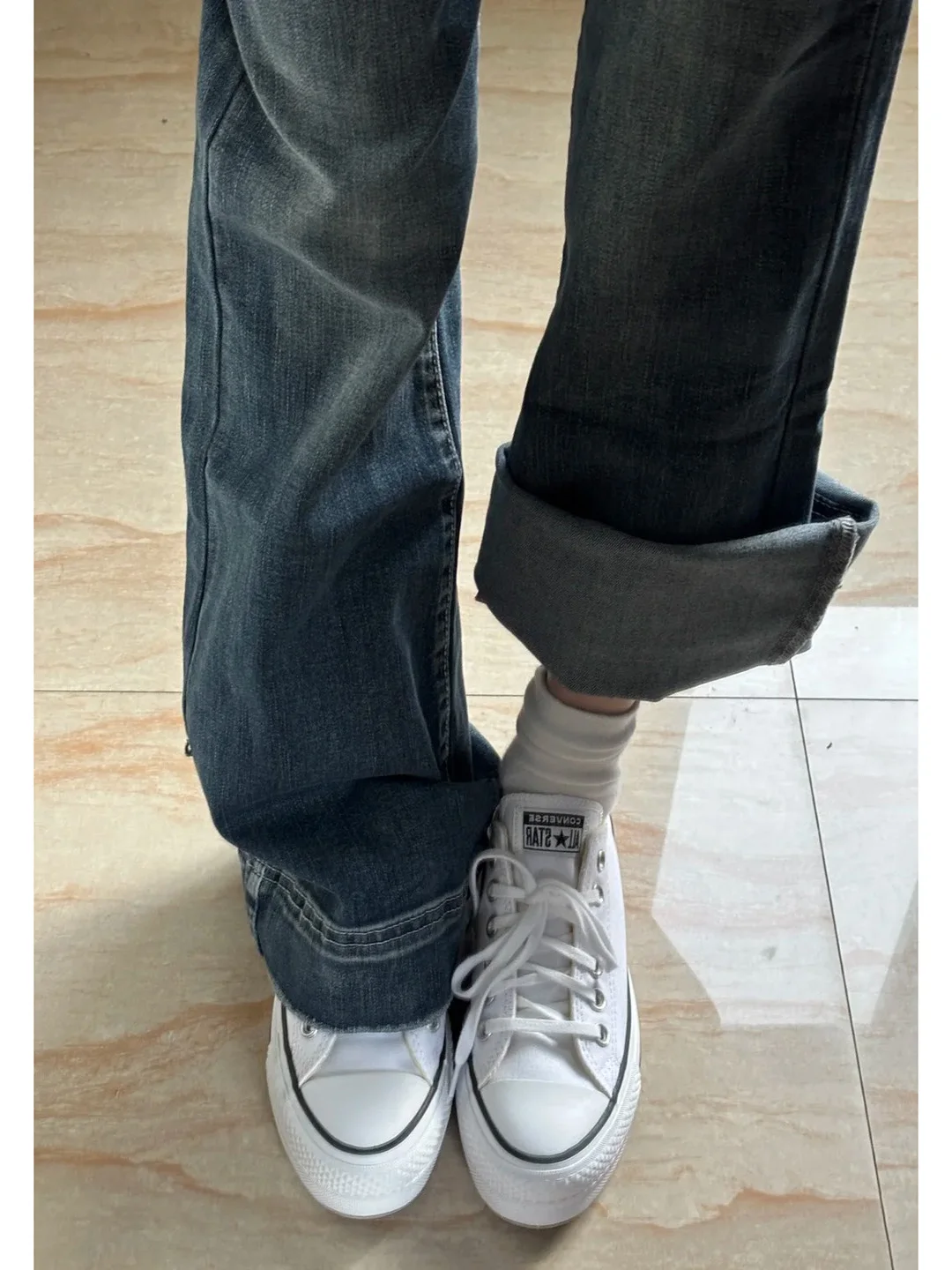 

American High Street Low Waist Distressed Slim Fit Jeans Women's New 2026 Narrow Version Bootcut Long Pants