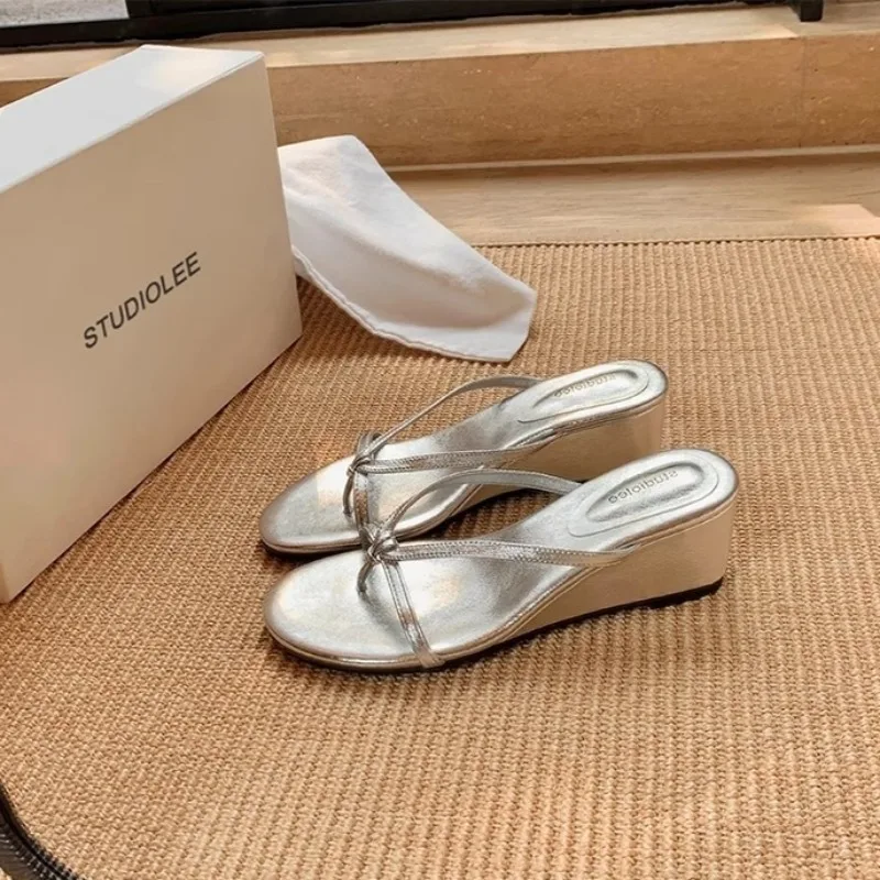 

Summer New Women's Shoes Fashion Open Toe Wedge Heel Slippers for Woman Exquisite Casual Shoes Designer Shoes Zapatos De Mujer