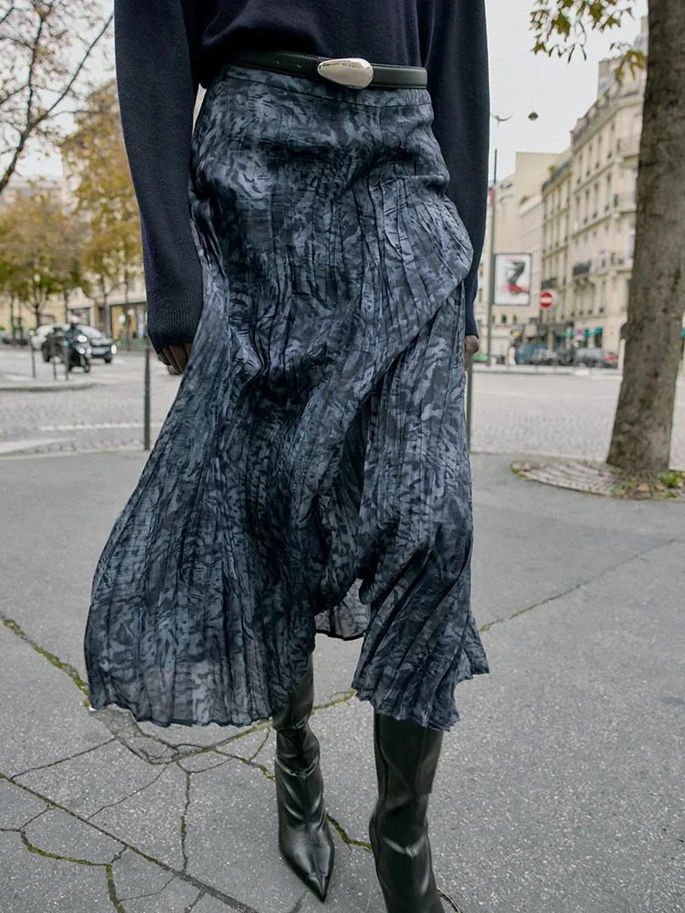 Jupe mi-longue imprimée avec ceinture pour femme, Costume traditionnel ethnique en Aosphère, nouvelle collection hiver 2025