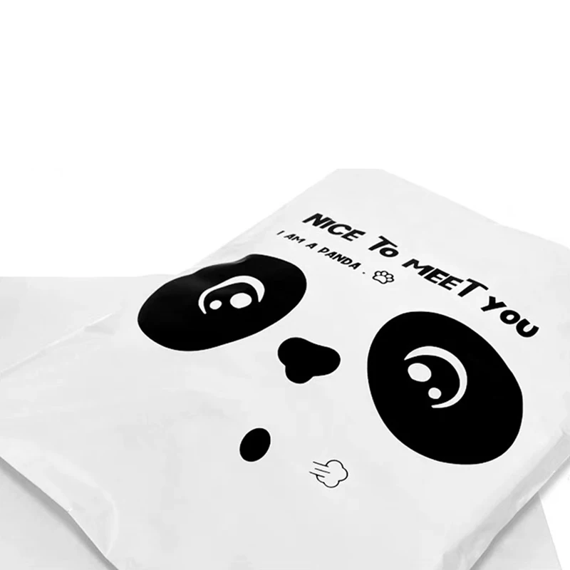 25x35cm/28x42cm White Poly Express Envelope Nice To Meet You Courier Bag Cute Panda Printed Shipping Mailing Bags Gift Package