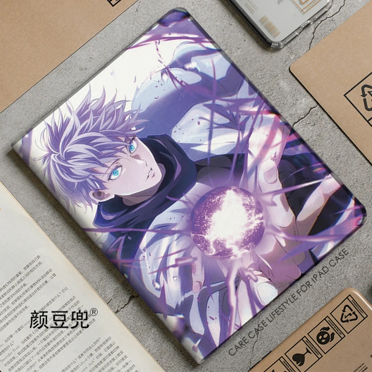 Satoru Gojo Anime Jujutsu Kaisen Cute For Samsung Galaxy Tab A7 Lite 8.7 2021 Case S9Plus Tri-fold stand Cover Galaxy Tab S6Lite