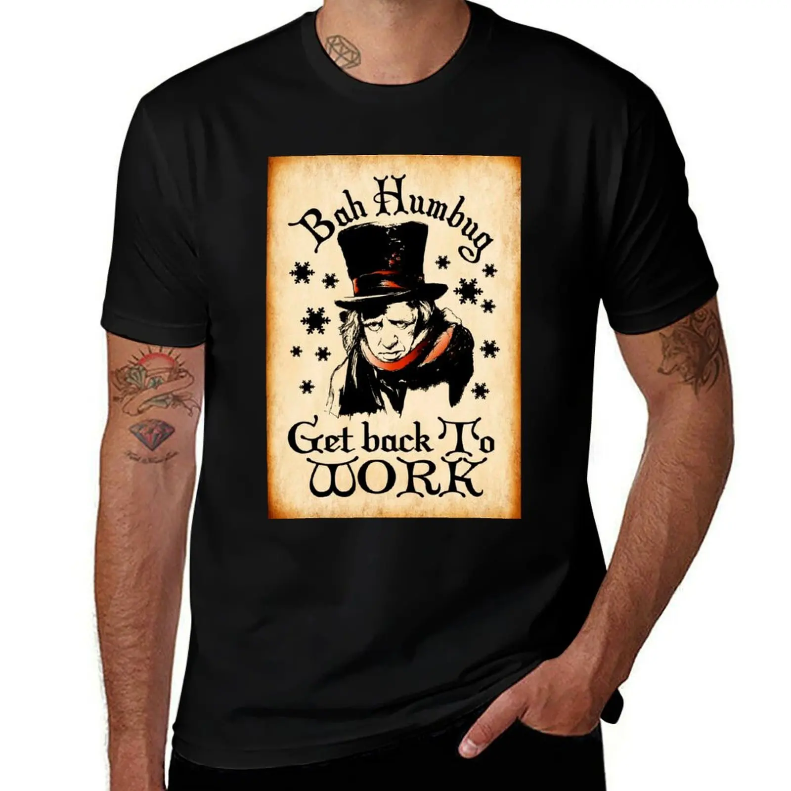 

Bah Humbug Ebenezer Scrooge Work Antique Finish Christmas Design T-Shirt sublime custom t shirt t shirts men