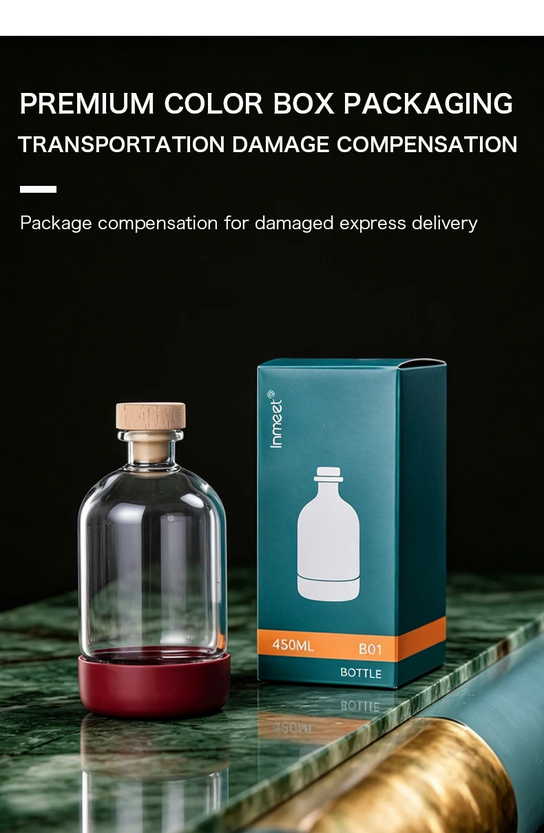 Inmeet Bar Professional 2PCS Immersion Bottle Set Multi-use Glass Bottle with Stopper for Wine Juice Oil Household Use