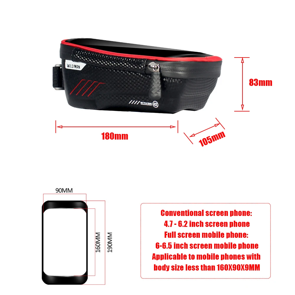 Cbmmaker Bike Phone Support Bag 6.5 inch Phone Hard Waterproof High Capacity Road Bike Mountain Bike Phone Holder Accessories