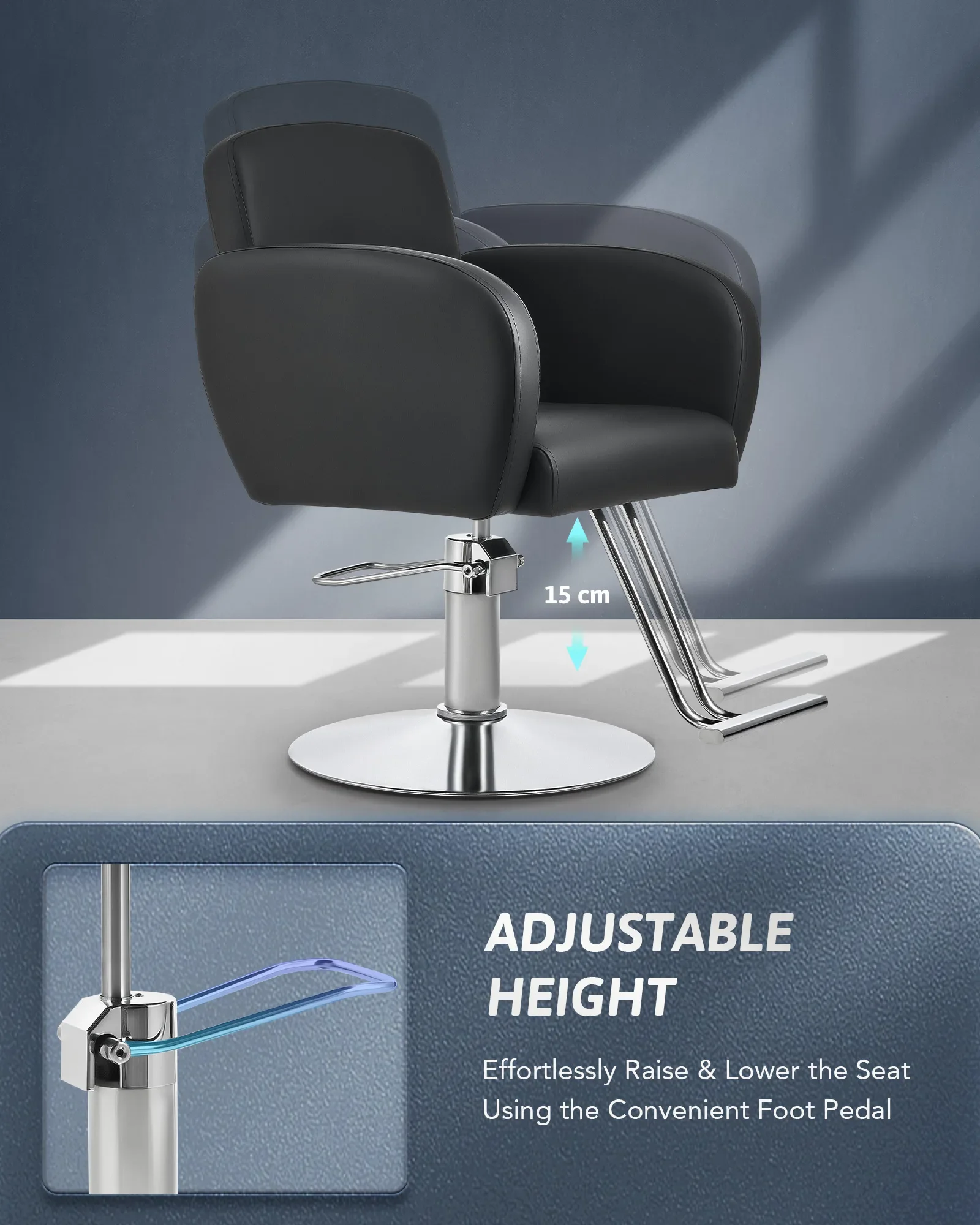 كرسي تصفيف الشعر الكلاسيكي القابل للتعديل لصالونات الحلاقة 360 درجة كرسي تصفيف الشعر الدوار