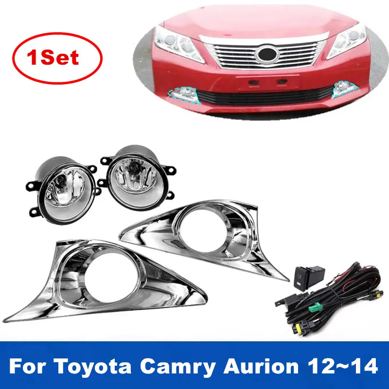 Auto Body Kit Car Replacement Fog Lamp Light Assembly For Toyota Camry Aurion 2012 2013 2014 Additional Foglight Upgrade Set