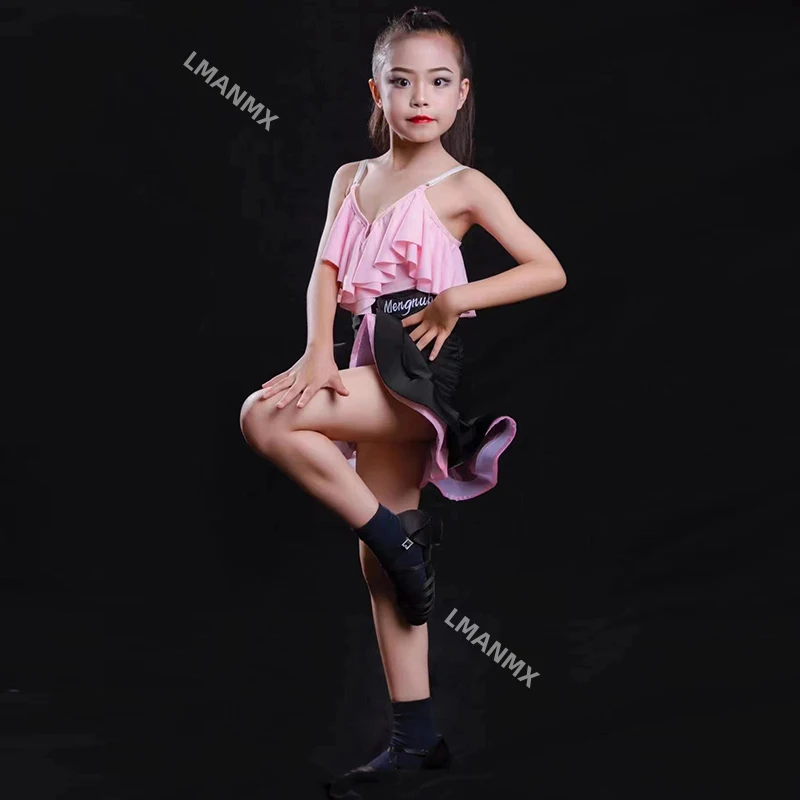 Latin dance dress girls training Latin dress children dance practice dress spring summer