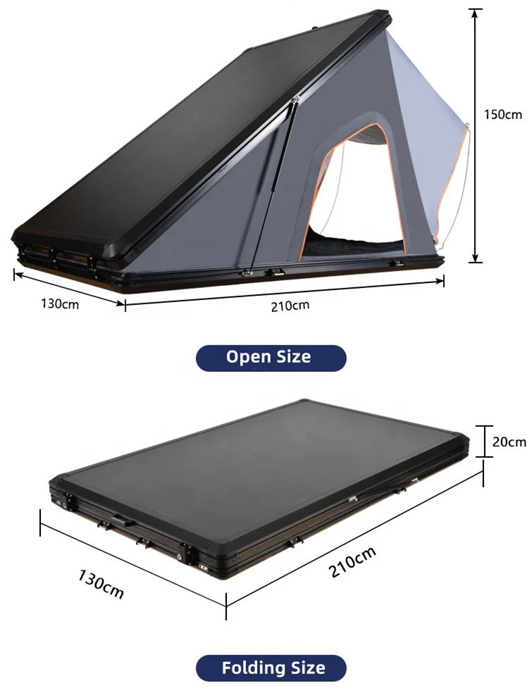 JWY-011 Aluminum Triangle Outdoor Automatic Camping Suv Roof Top Tent Hard Shell Car Dachzelt Tent