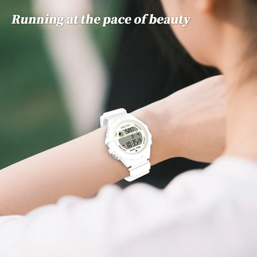 2025 Fashionable Women's Multifunctional Electronic Sports Watch, Waterproof 30M, Night Light Mode, Dual Time, Chronograph