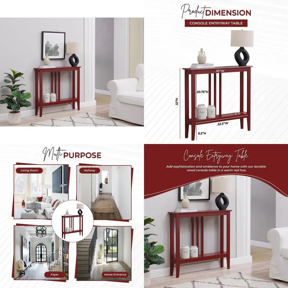 

Узкий консольный столик с местом для хранения вещей для прихожей - Деревянный стол для декора прихожей - Компактная мебель для дома