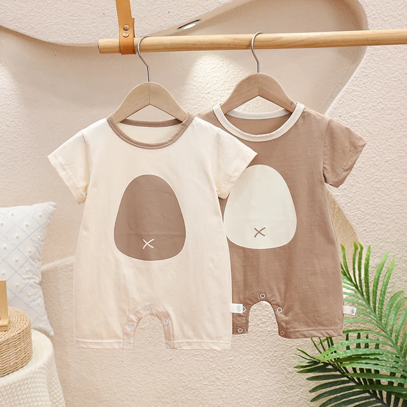 

Летний комплект для малышей: хлопковый комбинезон ультратонкий, дышащий, с коротким рукавом, для новорожденных