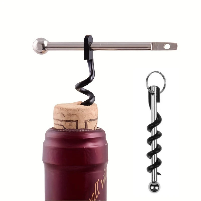 

1/3/5pcs Red Wine Bottle Opener Cork Screw Bottle Corkscrew with Ring Keychain Mini Party Bar Kitchen Tools