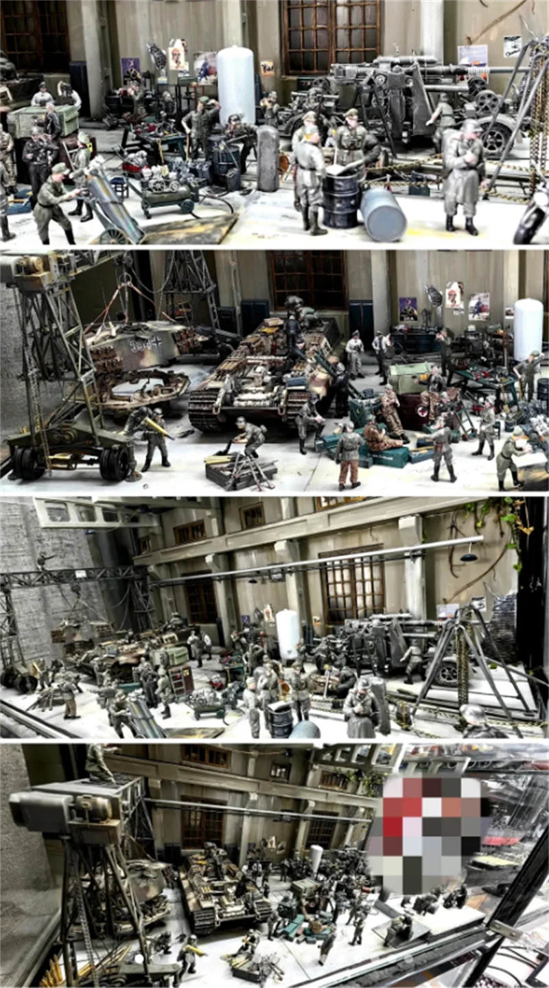 

1/72 Scale 5pcs Resin German Soldiers Action Figures Model Toy DIY Plane Tank Scene Accessory Collection Display Dolls Fan