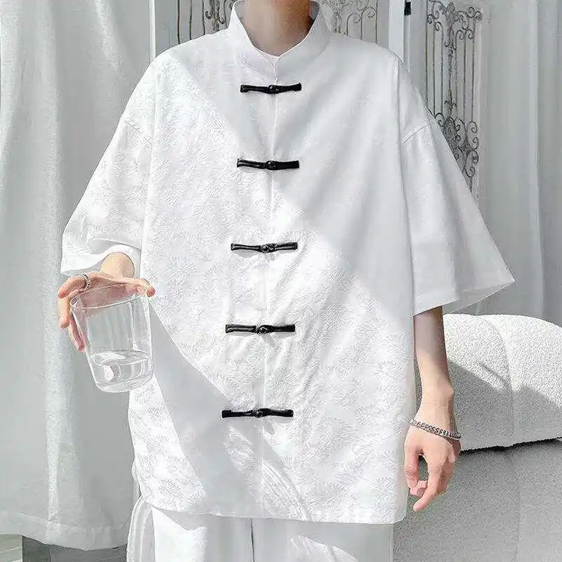 

Chinese Sle ort Sve irt Men's Summer Thin Outerwear Youth Faionable Breathable Casual Loose Fit irt for Teens