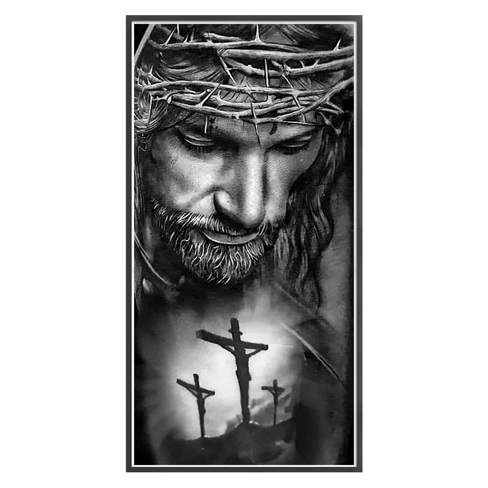 Full Embroidery Eco-cotton Thread 11CT Printed Jesus Cross Stitch Kit Art40x80cm