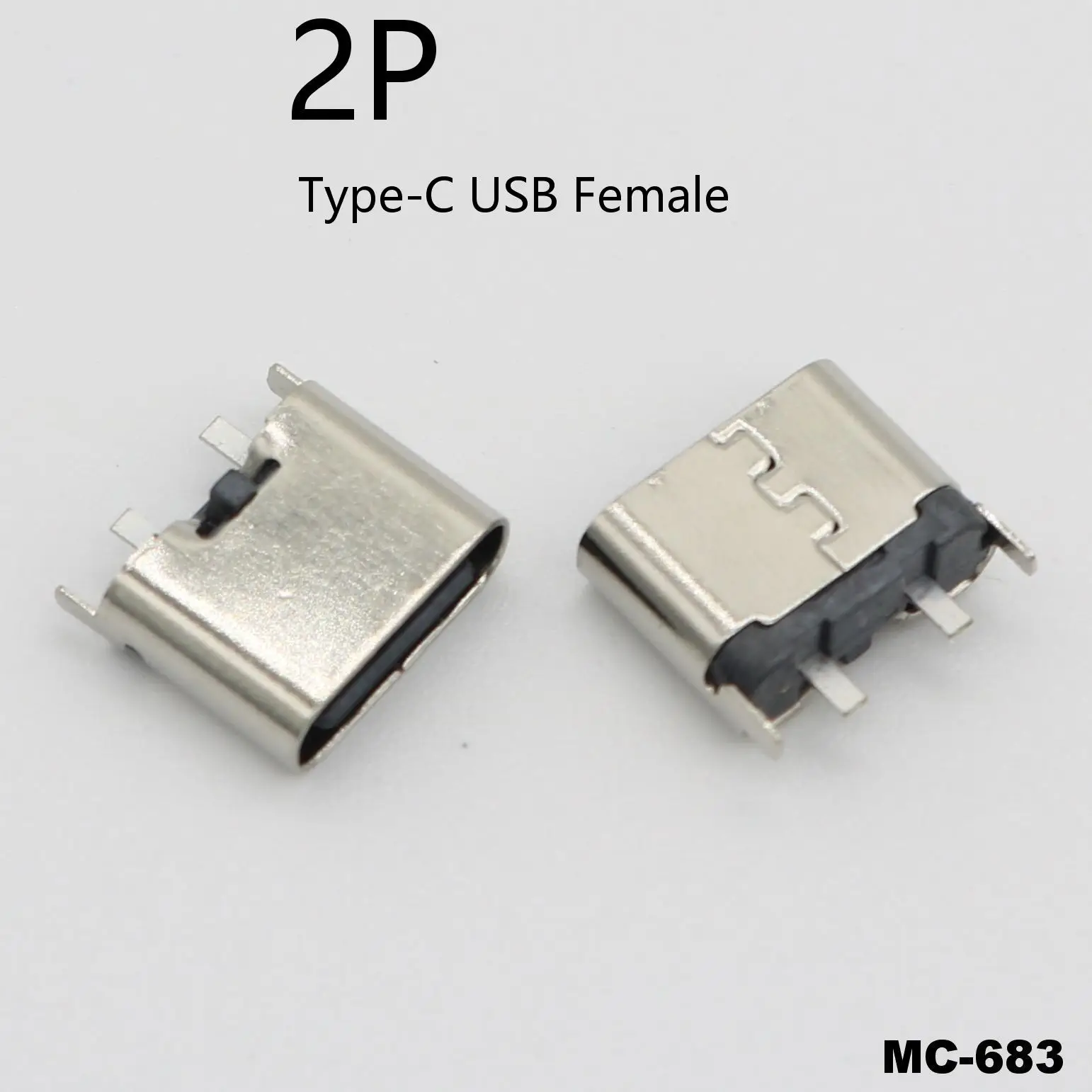 1pcs 2P Type-C USB Jack Charge Socket Connector 2Pin 2 Pin