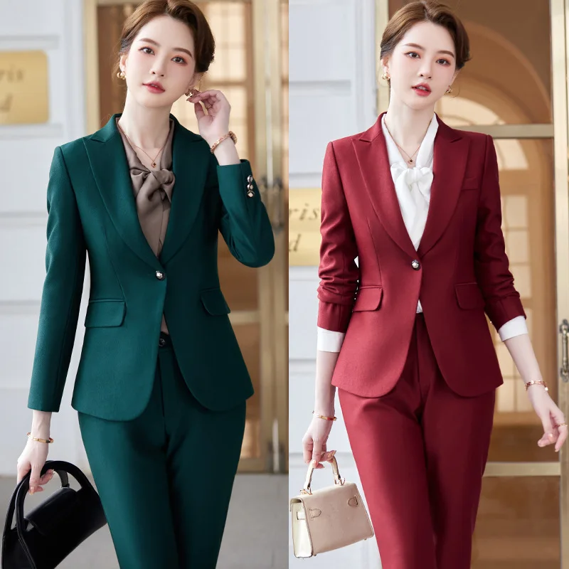 

Business Women's Clothing Long Sleeve Suit Suit Fashionable Temperament High Sense Jewelry Shop Beauty Salon Hotel Manager Overa