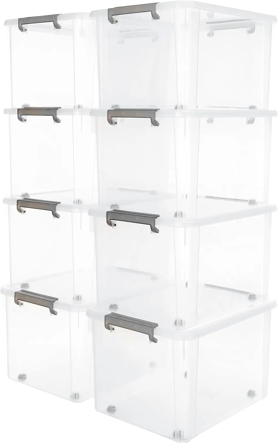 

Citylife 58.1 QT Plastic Storage Bins with Latching Lids Stackable Storage Containers for Organizing Large Clear Storage
