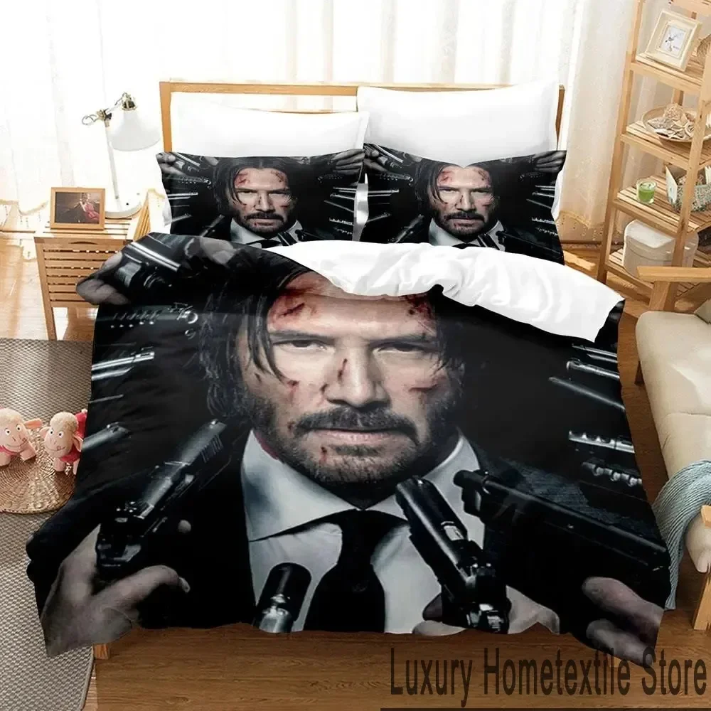 3D Print John Wick Bedding Set Duvet Cover Bed Set Quilt Cover Pillowcase Comforter king Queen Size Boys Adult Bedding Set