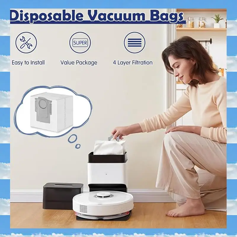 

A11I 16 Packs Disposable 2.5L Vacuum Bags For Roborock S8 Pro Ultra, S8+, S7 Max Ultra/Maxv Ultra, Q5+, Q7+, Q5 Pro+, Q8 Max+