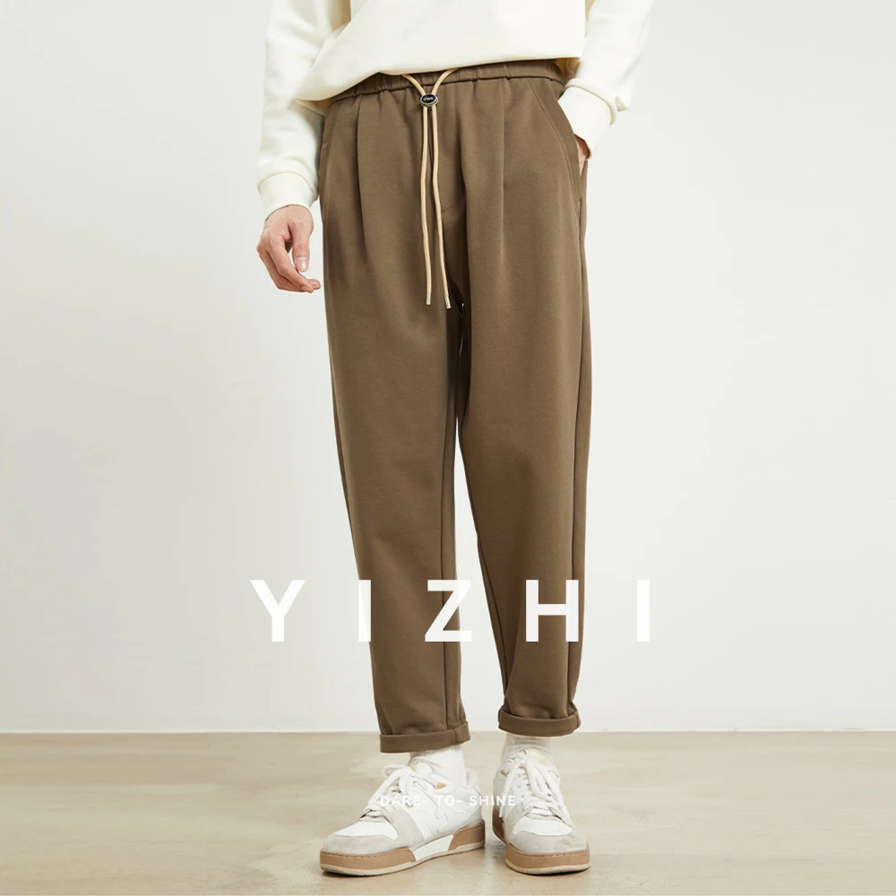 

Модные мужские молодежные узкие зауженные брюки осень и зима новые маленькие прямые бархатные повседневные брюки однотонные драпированные длинные брюки