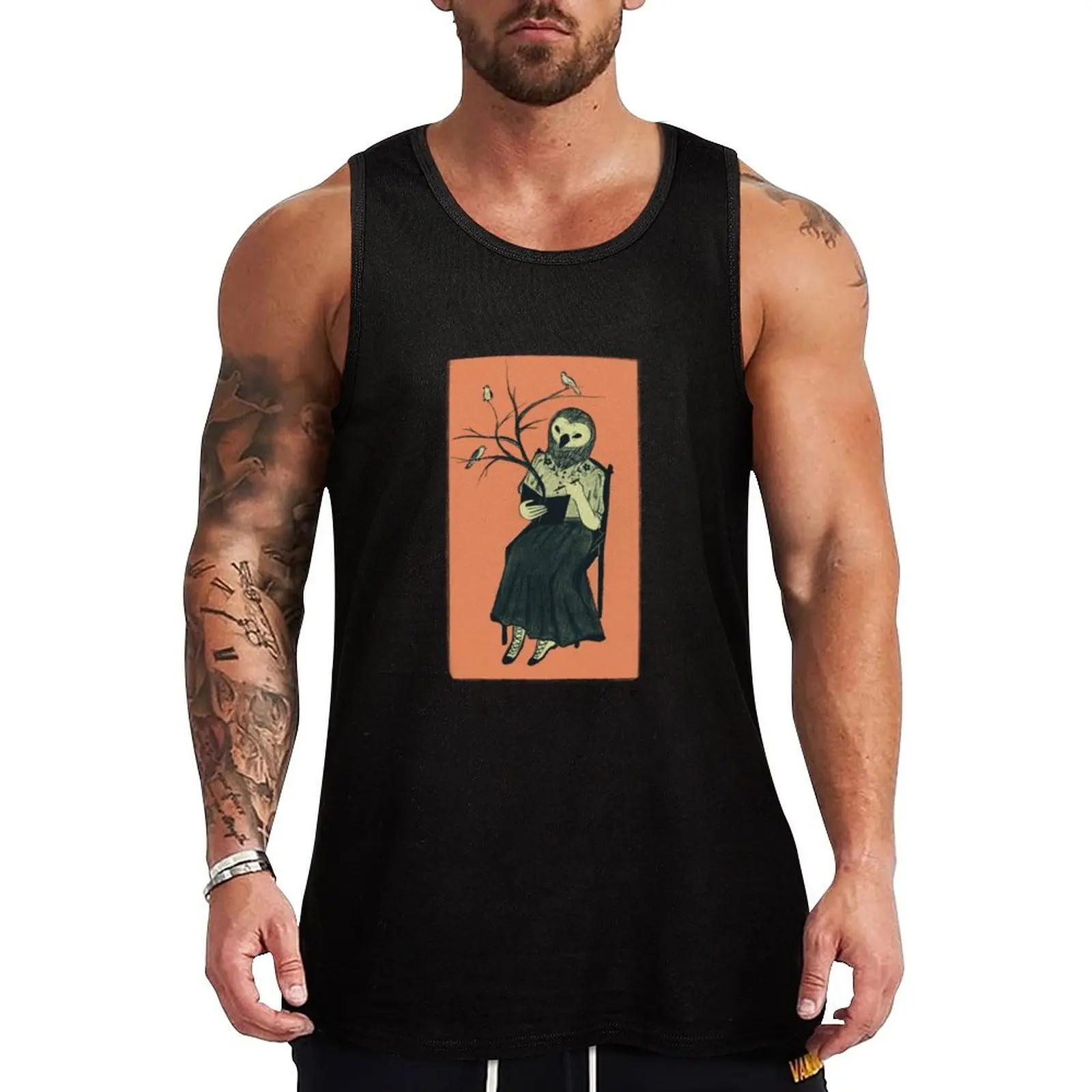 Bird woman writing Tank Top Basic Undershirt Tank Top Casual Lightweight Shirt