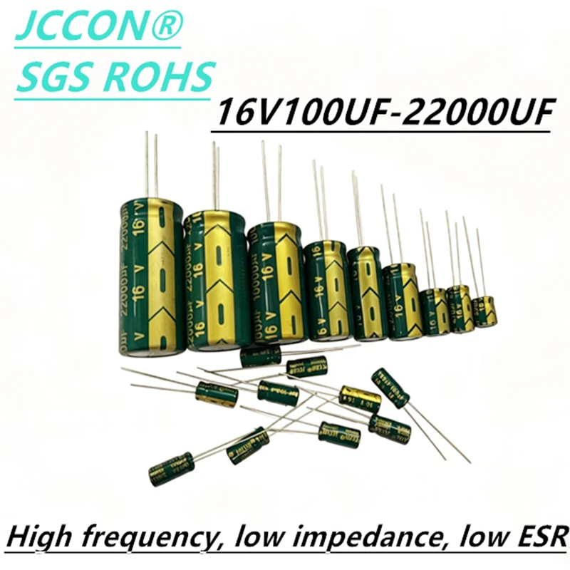 Capacitor de alta frequência e baixa impedância, 5-50 peças, 16V 100/220/330/470/680/1000/1500/2200/3300/4700/10000uf/22000 uF