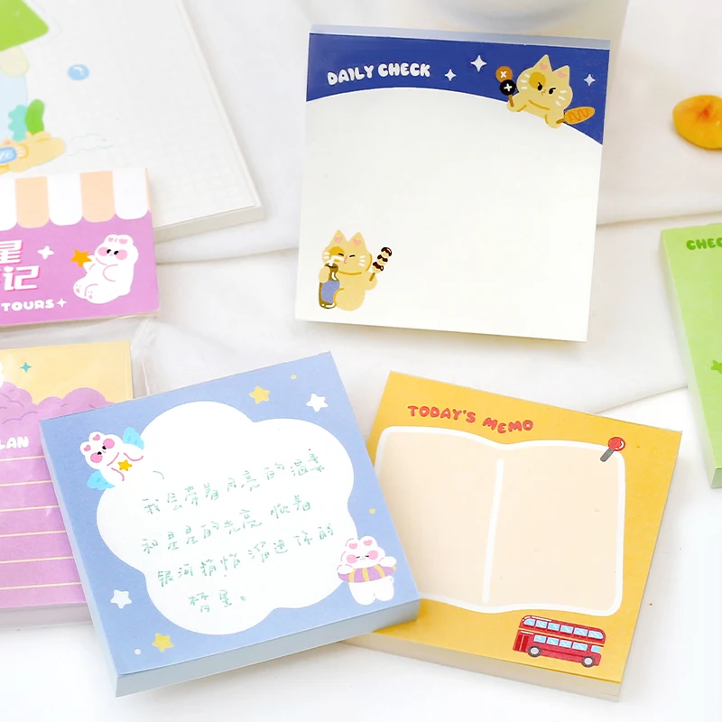 100Pcs Cute Rabbit Cat Travel Memo Pad Daily Weekly Check List Message Notes Paper Notepad School Stationery Supplies