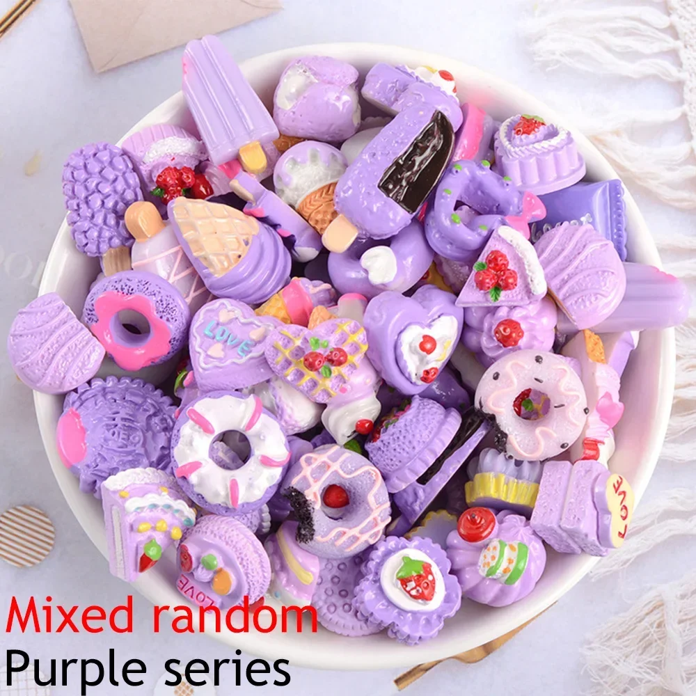 Cabujones de resina con parte posterior plana en miniatura para decoración del hogar, bolsa de la suerte de caramelo para pastel de 20 piezas, horquilla, álbum de recortes, bricolaje, accesorios artesanales