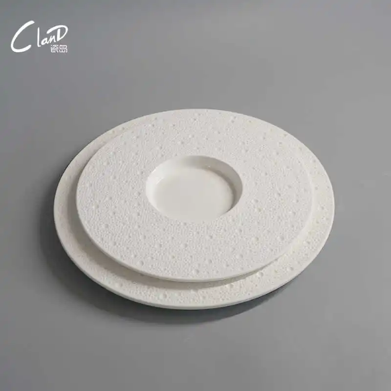 luxury wide-brimmed soup plate high-grade straw hat plate ceramic salad dish deep plates Western cuisine plate hotel tableware