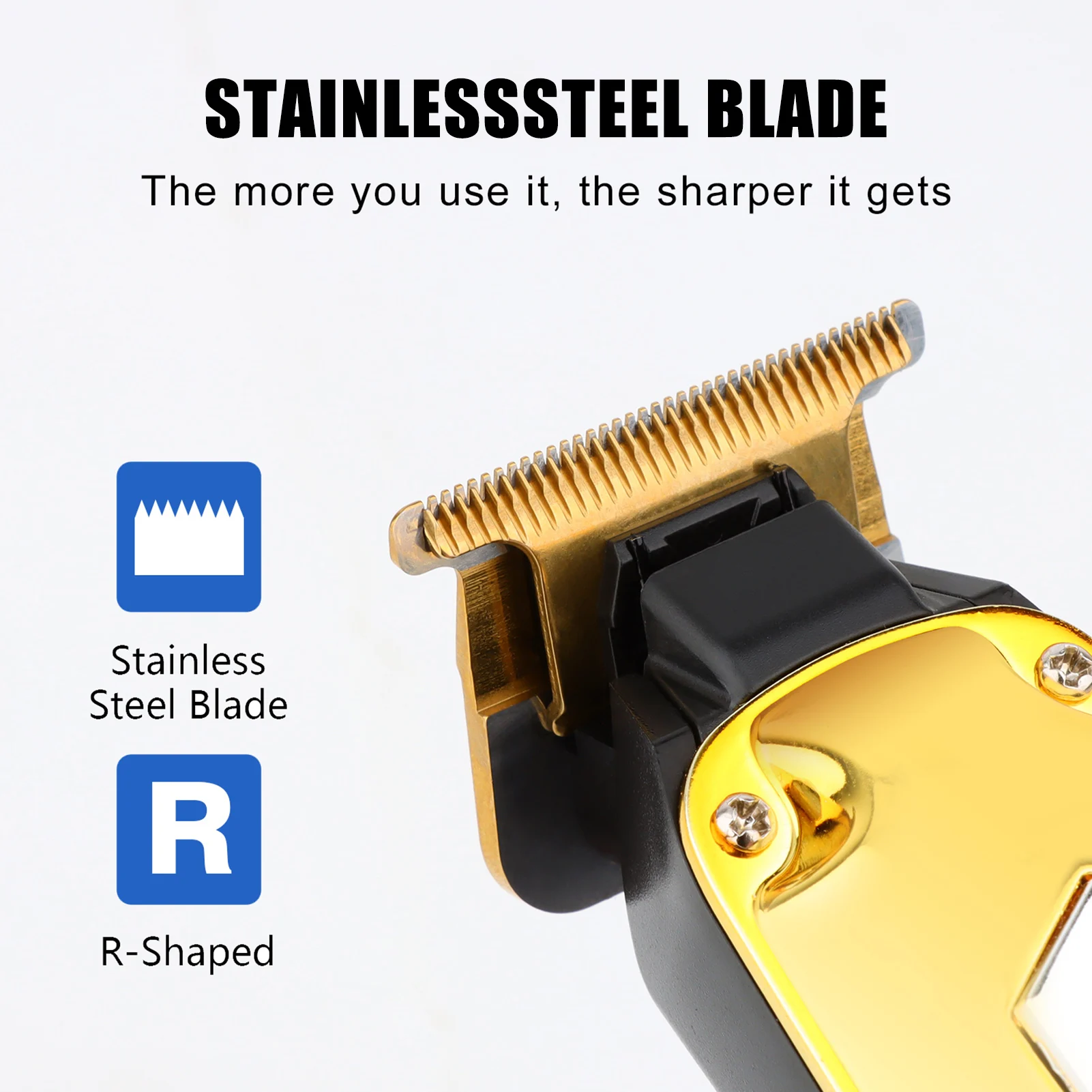 HYN مقص الشعر الكهربائية الذكية شاشة ديجيتال الشعر اللحية ماكينة حلاقة المهنية تصفيف الشعر نحت آلة قطع الشعر HIENA