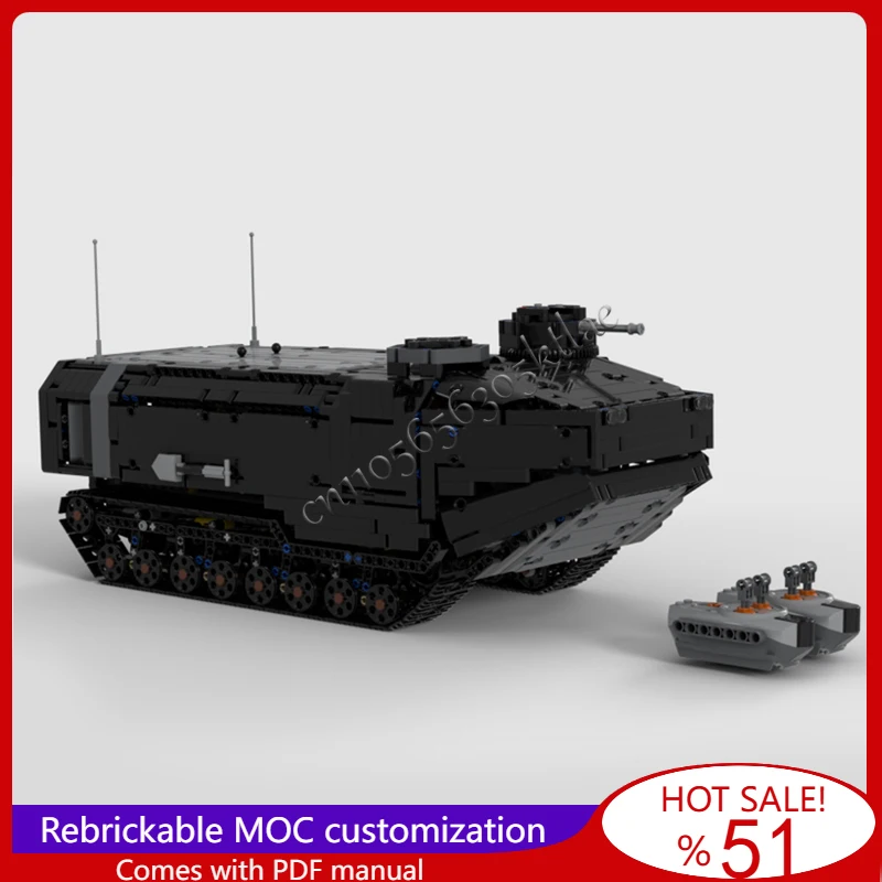 

2047 PCS Black Amphibious RC Assault Vehicle Model MOC Building Blocks Brick Creative Assembly Toys For Children Festival Gifts