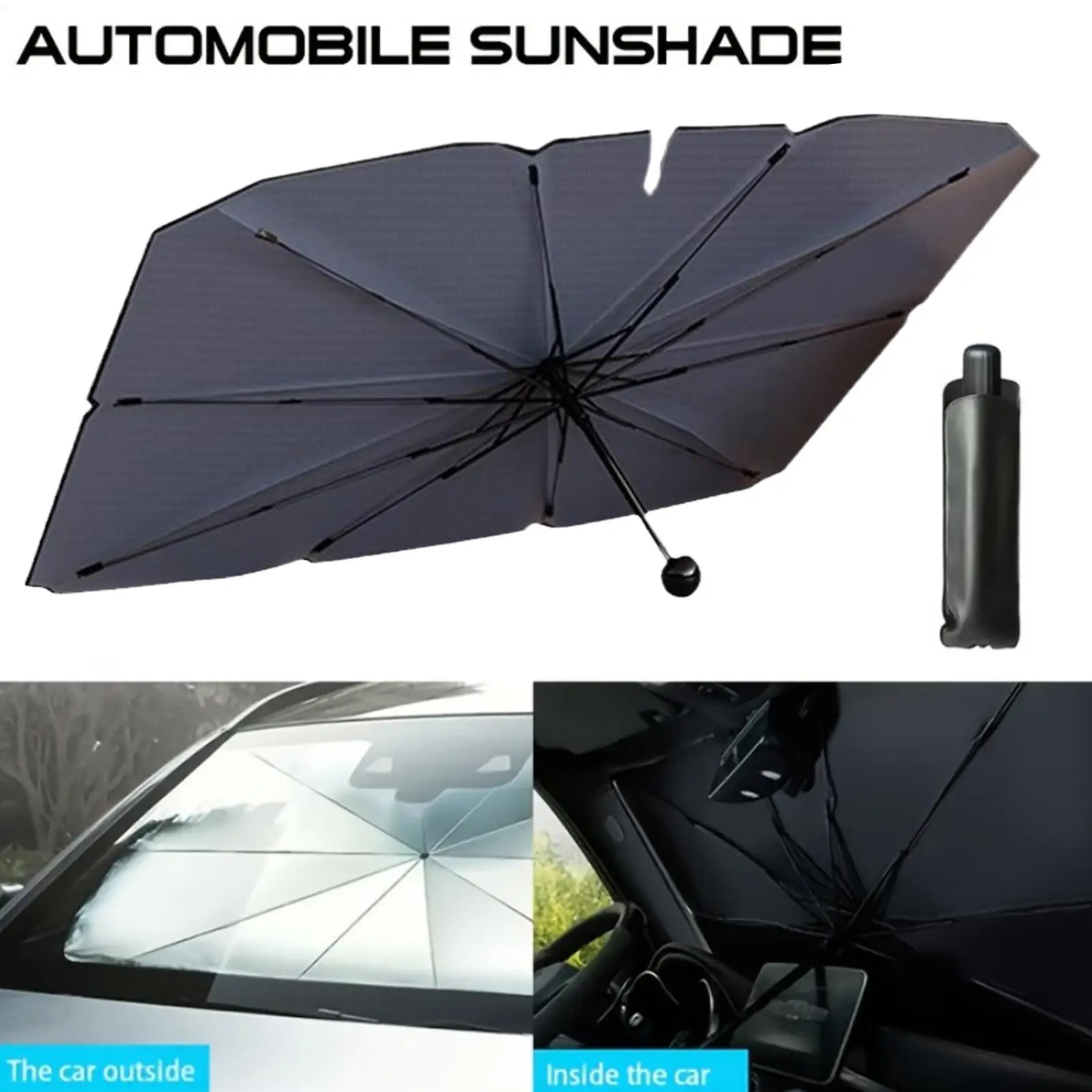 

Car Sunshade Windshield Umbrella Wider Hemmed Edges Bendable Handle Front Window Sun shade UV Protection Summer Car Accessories