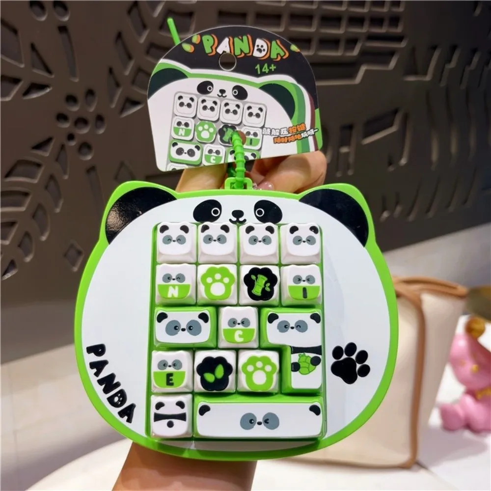 Cartoon 16-Tasten-Tastatur-Schlüsselanhänger Panda Clicker Sound Tastatur-Clicker Schlüsselanhänger mit Drucktasten Tragbarer Fingerspitzen-Knopf-Schlüsselring – Detail 6