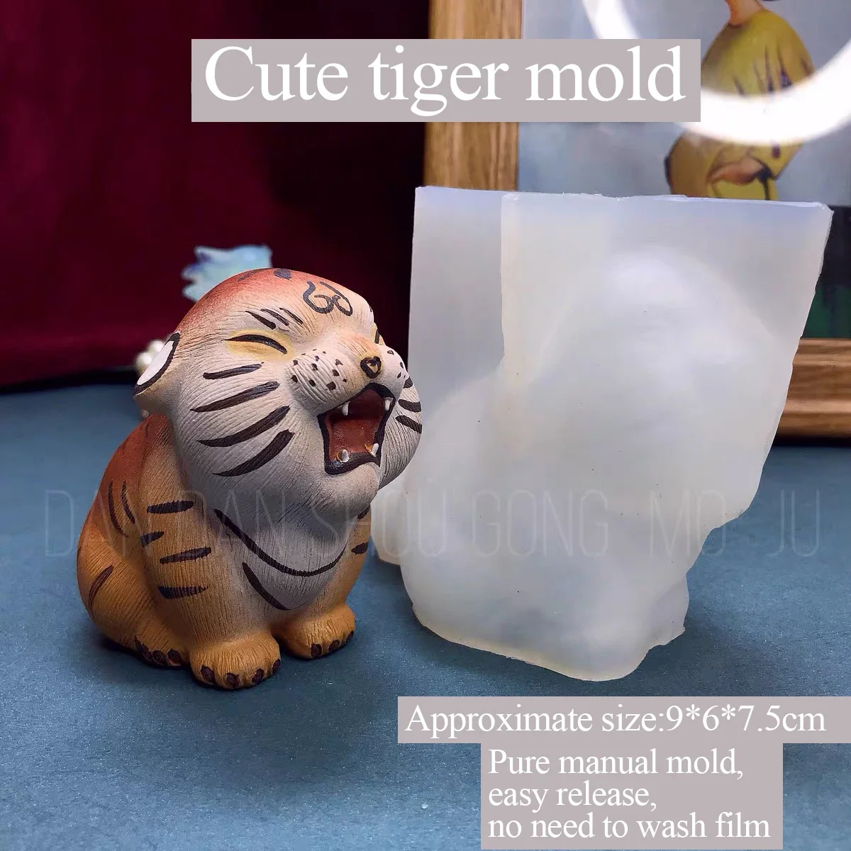 Three-Dimensional Mold for Aromatherapy Plaster, Thin Silicone Mold, Cute Little Tiger, Manual DIY, Drop Glue