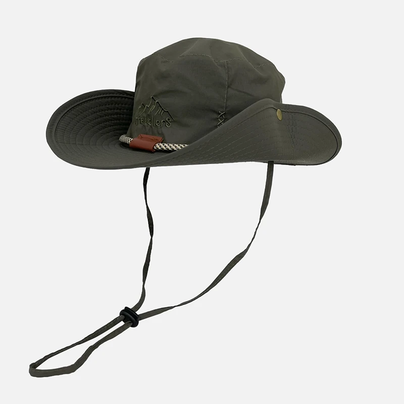 Outdoor Fishing Cap for Men Spring Summer Embroidery Mountain Sports Sun Bucket Cap Anti-UV Beach Camping Hiking Women Hat