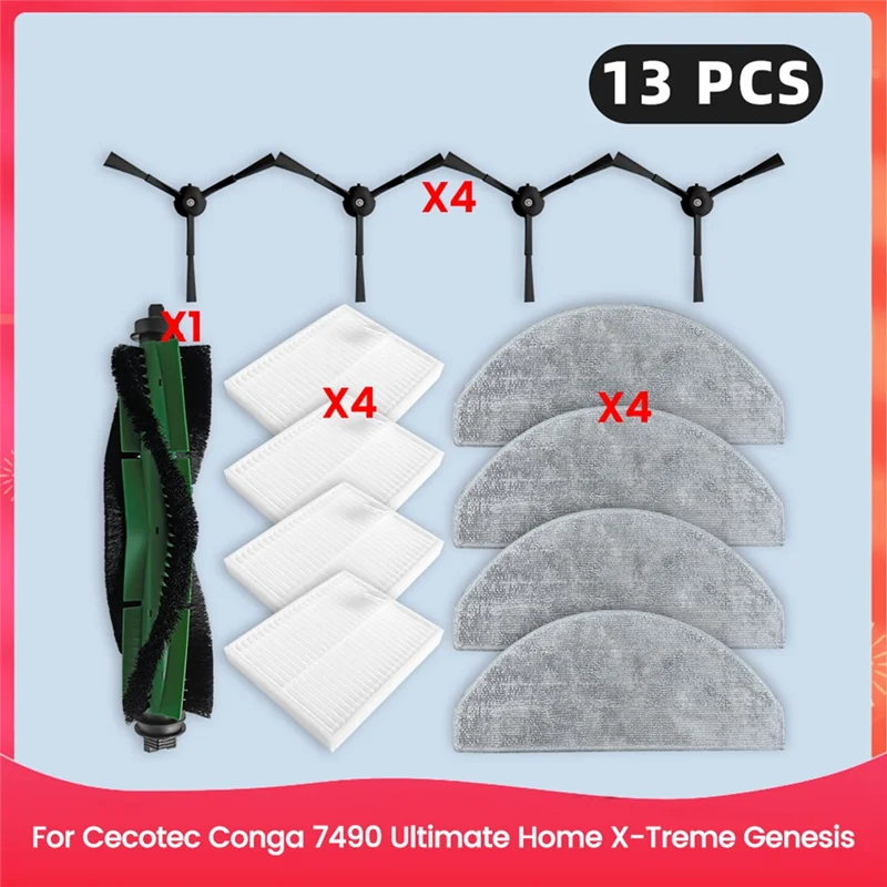 

A21I-для Cecotec Conga 7490 Ultimate Home X-Treme Genesis, запасные части, фильтр, основная боковая щетка, аксессуары для швабры