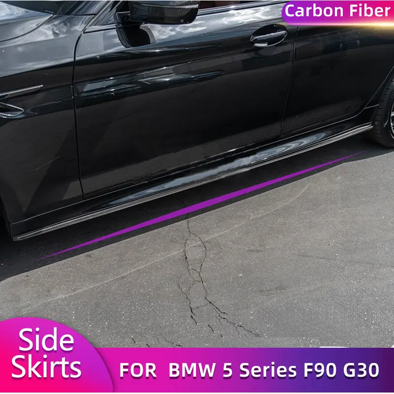 

Carbon Fiber Car Side Skirts Extensions Door Bumper Lip Apron For BMW 5 Series F90 G30 M5 540i M Sport Sedan 4-Door 2018-2022