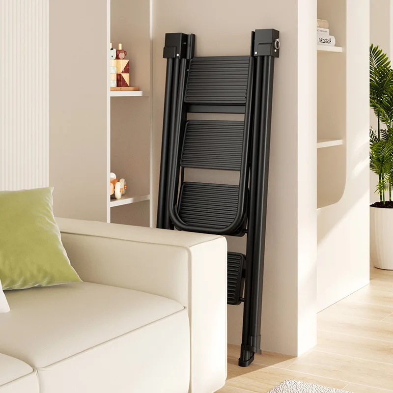 จัดส่งฟรีบันไดพับสตูลกว้าง Anti-SLIP เหยียบเหล็กแข็งแรงทนทานบันไดสะดวก Handrail น้ําหนักเบา