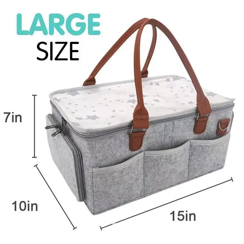 Diaper Organizer Bag for Baby's Toys Supplies and Large Capacity Disposable Diapers Portable