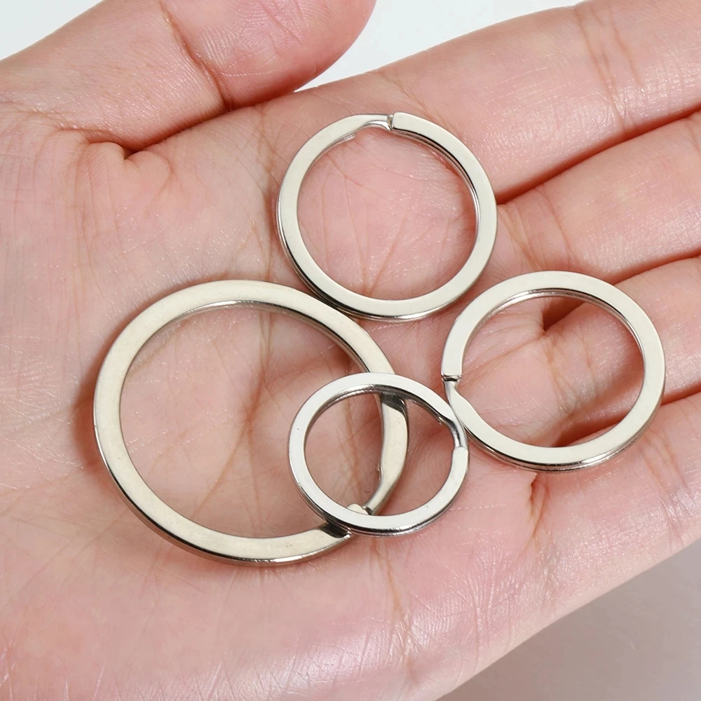 10pcs Stainless Steel Key Rings 30mm Round Flat Line Split Rings Keyring for Jewelry Making Keychain DIY Findings