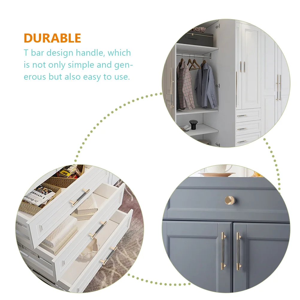 

Cabinet Door H Drawer Pulls Wear Resistant Fade Proof Rust Free T Bar Design Wardrobe Closet Cupboard
