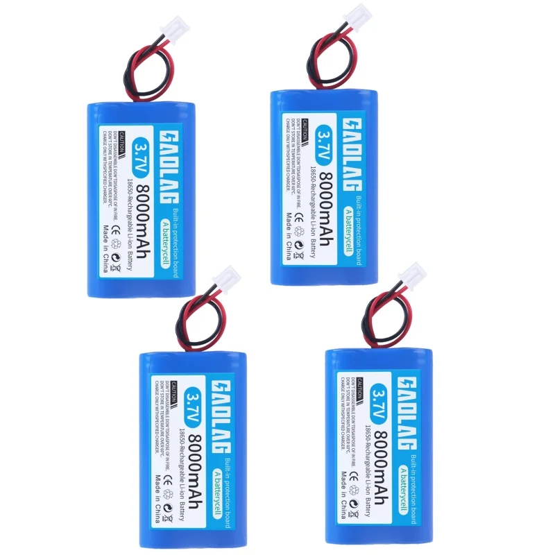 3.7 V 18650 8000 mah lithium Batterijen Oplaadbare batterij Voor Vissen LED Licht Bluetooth Speaker Outdoor Licht XH2.54-2P Plug