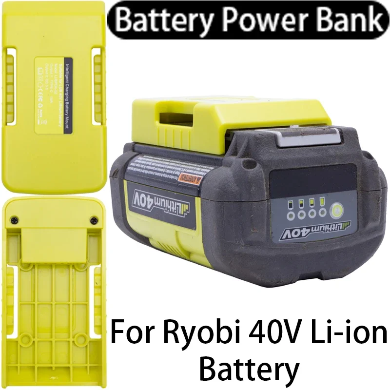 Battery Power Bank for Ryobi 40V Li-ion Battery Mobile Phone Fast Charge Power Bank Power Tool Accessories